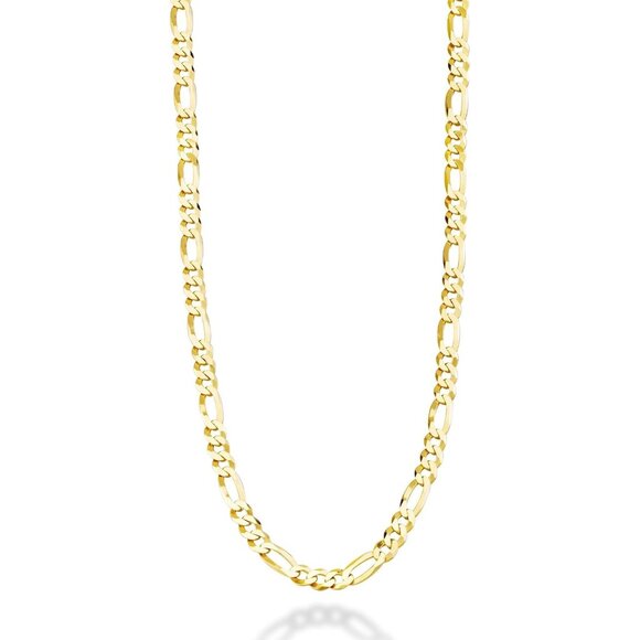 KISPER Men 💫 Men Gold Diamond-Cut Figaro Chain Solid 18K Over Sterling Italian Necklace